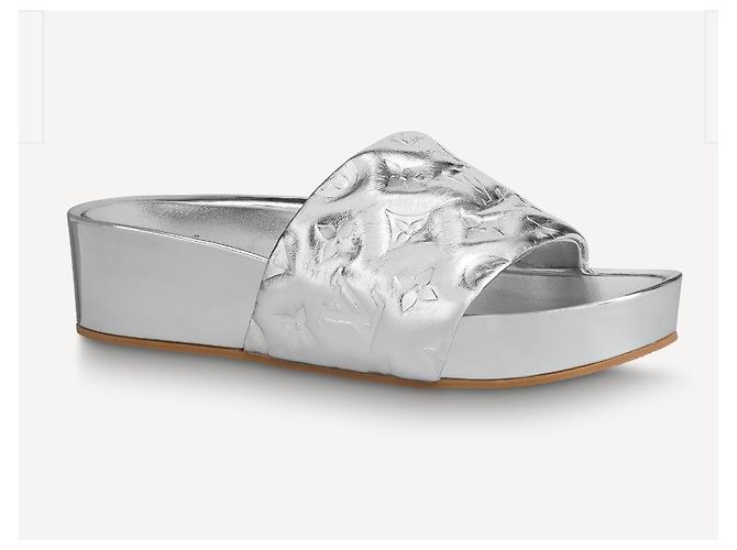 Louis Vuitton Mules LV Jumbo Flatform Argento - vista 5
