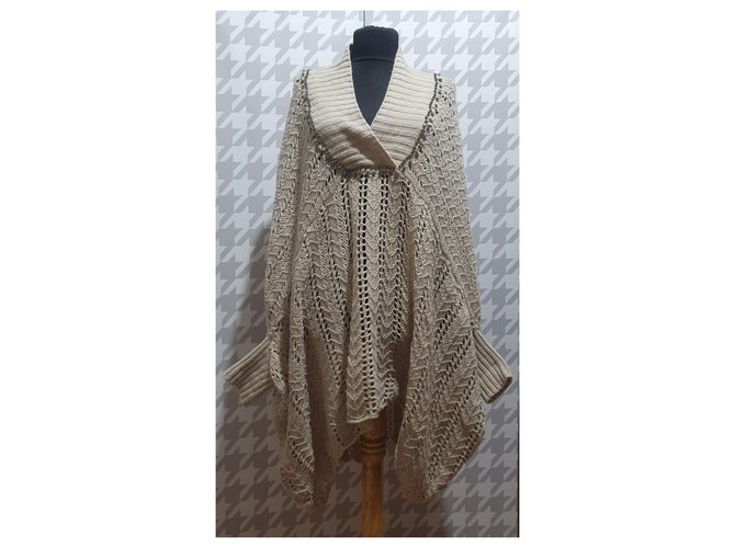 Twin Set Poncho Beige Wolle - Ansicht 2