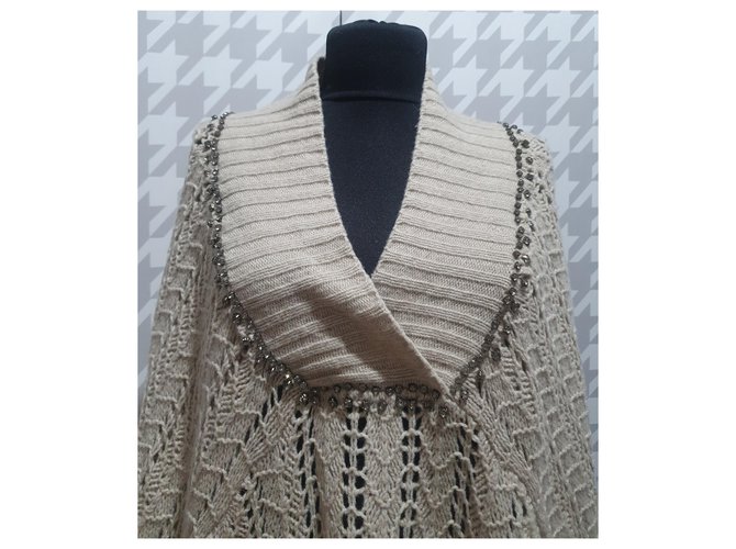 Twin Set Poncho Beige Wolle - Ansicht 3