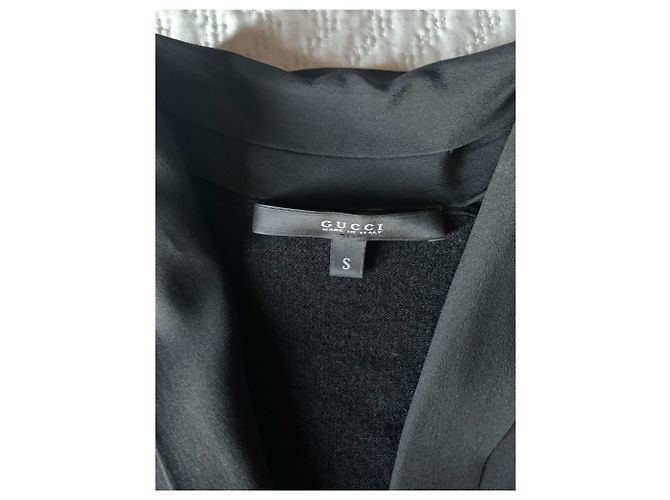 Gucci Lange Strickjacke aus schwarzem Kaschmir - Ansicht 3