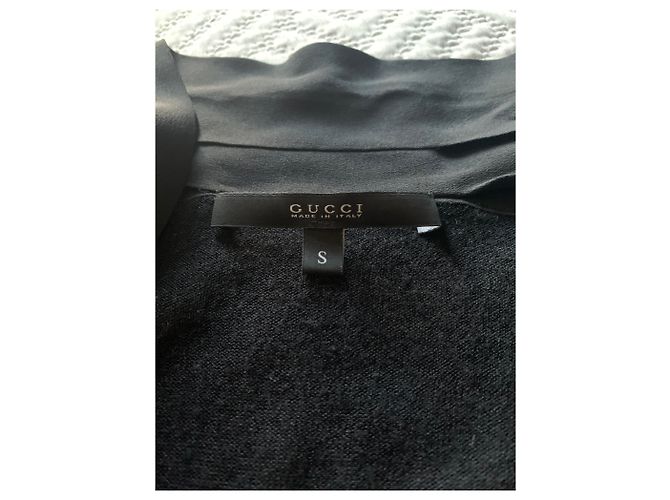 Gucci Lange Strickjacke aus schwarzem Kaschmir - Ansicht 9