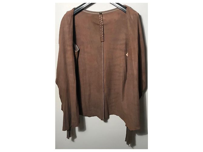 Autre Marque Chaqueta Asimétrica Isaac Sellam de Nubuck Marrón 38 Castaño - vista 10