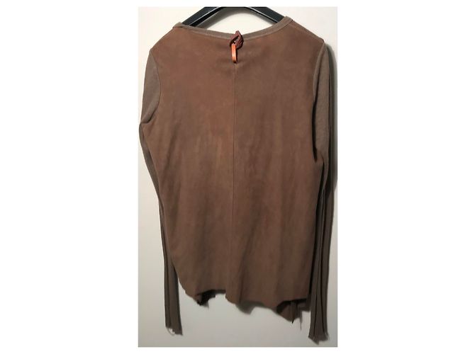 Autre Marque Chaqueta Asimétrica Isaac Sellam de Nubuck Marrón 38 Castaño - vista 14