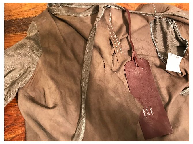 Autre Marque Chaqueta Asimétrica Isaac Sellam de Nubuck Marrón 38 Castaño - vista 16