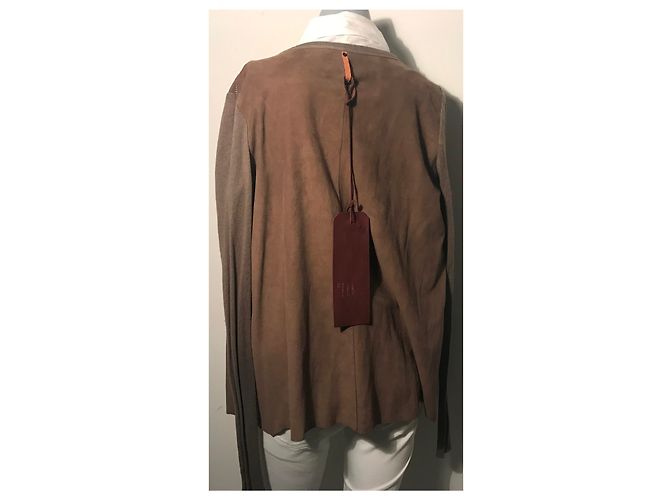 Autre Marque Chaqueta Asimétrica Isaac Sellam de Nubuck Marrón 38 Castaño - vista 3