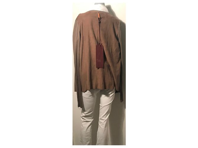 Autre Marque Chaqueta Asimétrica Isaac Sellam de Nubuck Marrón 38 Castaño - vista 4