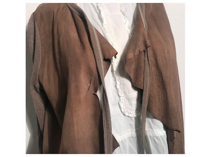 Autre Marque Chaqueta Asimétrica Isaac Sellam de Nubuck Marrón 38 Castaño - vista 6