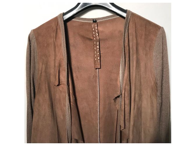 Autre Marque Chaqueta Asimétrica Isaac Sellam de Nubuck Marrón 38 Castaño - vista 8
