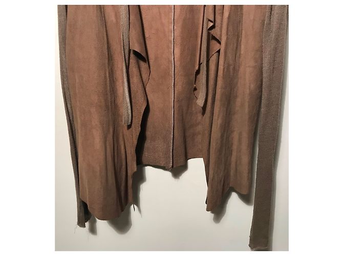Autre Marque Chaqueta Asimétrica Isaac Sellam de Nubuck Marrón 38 Castaño - vista 9