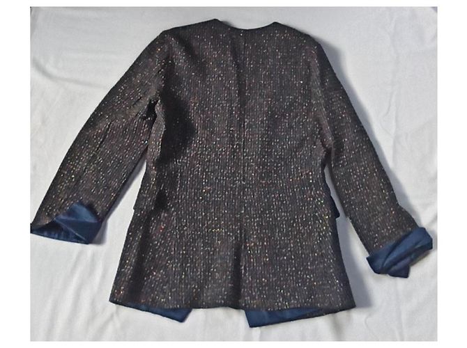 Giacca Armand Ventilo in tweed nero blu e oro D'oro - vista 3