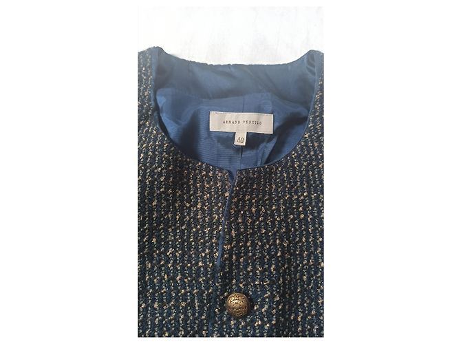 Giacca Armand Ventilo in tweed nero blu e oro D'oro - vista 4
