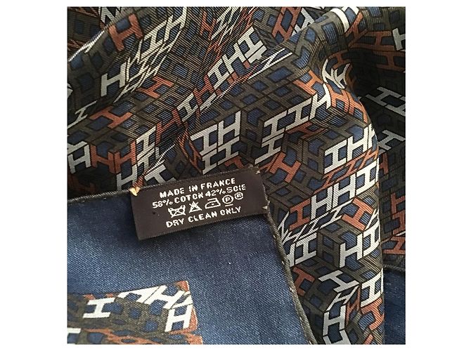 Hermès Platz für Männer " 3D optisch " Marineblau - Ansicht 14