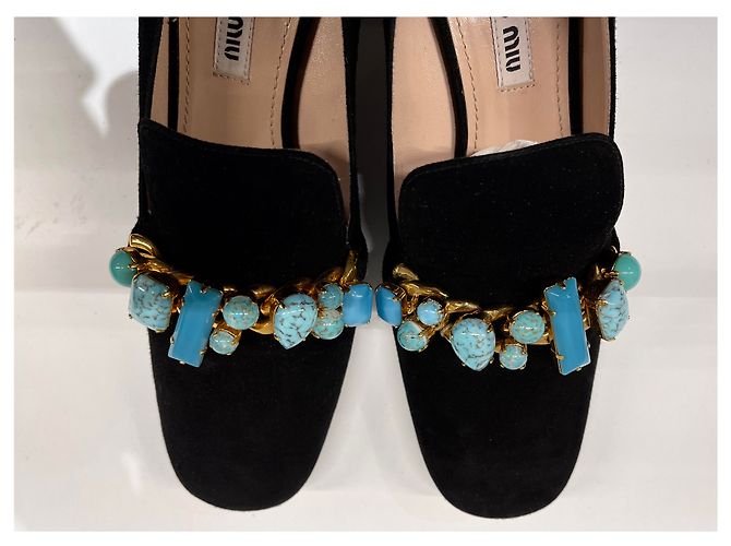 Ballerine Miu Miu in camoscio nero taglia 37 - vista 3