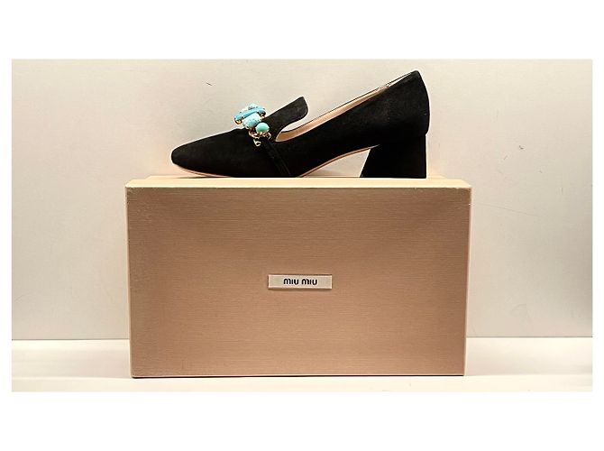 Ballerine Miu Miu in camoscio nero taglia 37 - vista 5