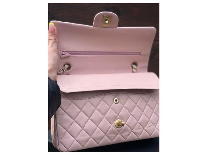 Timeless Chanel Solapa clásica con forro medio Rosa - vista 11