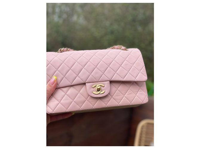 Timeless Chanel Solapa clásica con forro medio Rosa - vista 2