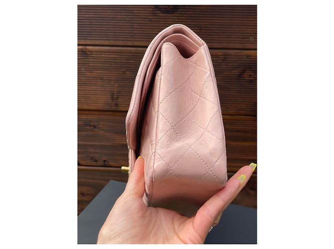 Timeless Chanel Solapa clásica con forro medio Rosa - vista 6