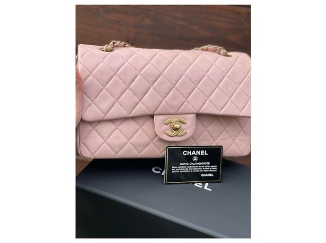 Timeless Chanel Solapa clásica con forro medio Rosa - vista 9