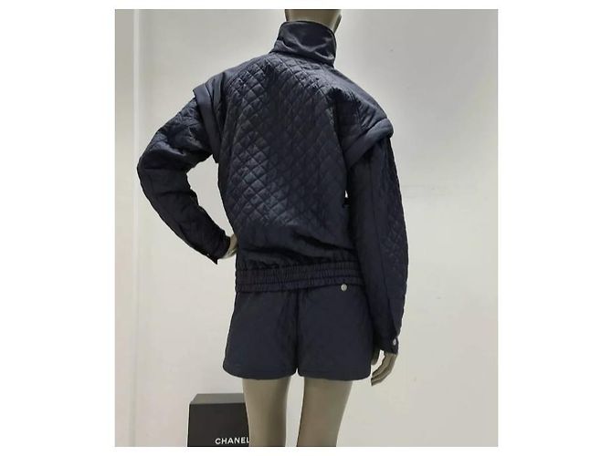 Calções Jaqueta Acolchoada Chanel Fato Sz.38 Preto - vista 8