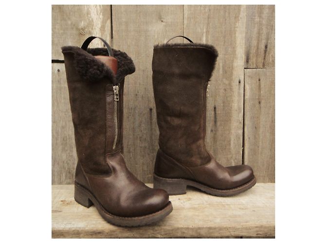 Free Lance Frei Lance gefütterte Stiefel Geronimo Modell Dunkelbraun - Ansicht 2