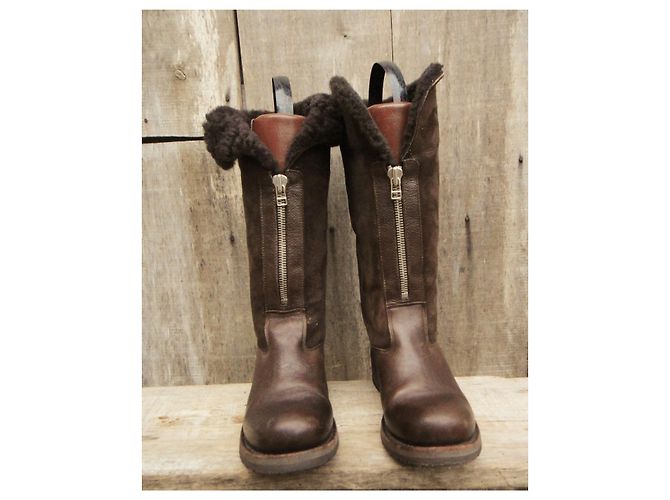 Free Lance Frei Lance gefütterte Stiefel Geronimo Modell Dunkelbraun - Ansicht 3