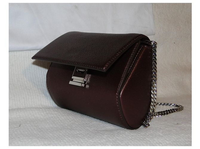 Borsa Micro Pandora Box GIVENCHY pelle bordeaux iridescente NUOVO - vista 12
