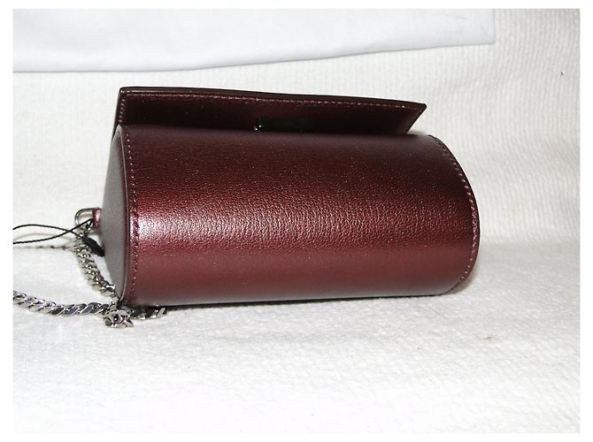 Borsa Micro Pandora Box GIVENCHY pelle bordeaux iridescente NUOVO - vista 14