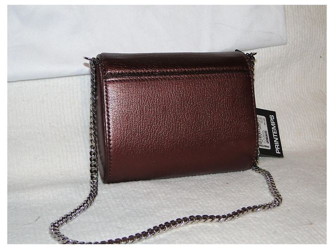 Borsa Micro Pandora Box GIVENCHY pelle bordeaux iridescente NUOVO - vista 5