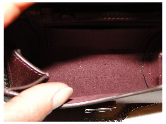 Borsa Micro Pandora Box GIVENCHY pelle bordeaux iridescente NUOVO - vista 7
