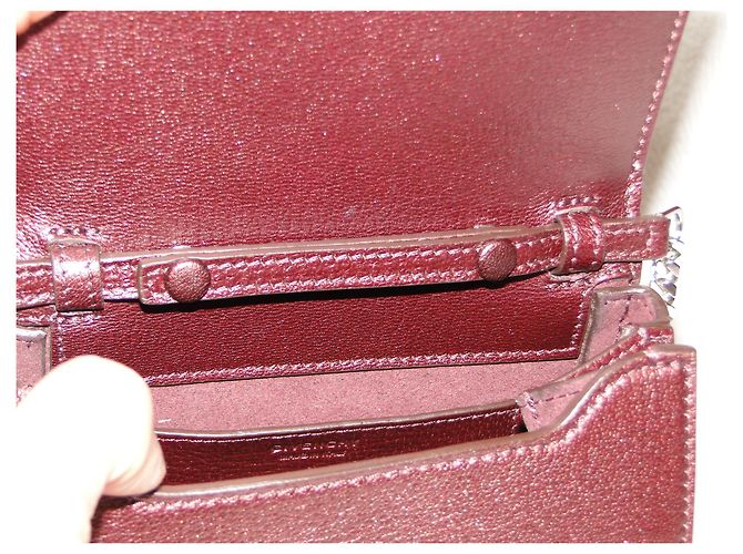 Borsa Micro Pandora Box GIVENCHY pelle bordeaux iridescente NUOVO - vista 8
