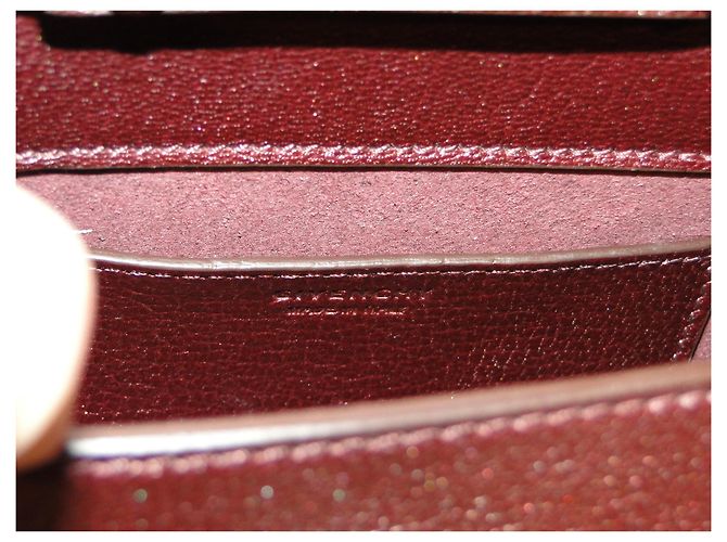 Borsa Micro Pandora Box GIVENCHY pelle bordeaux iridescente NUOVO - vista 9