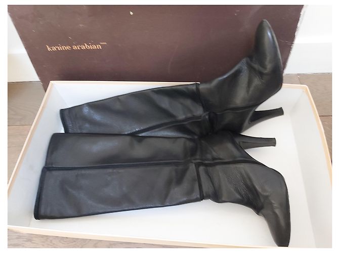 Karine Arabian Stiefel aus schwarzem Lammleder mit Absatz - Ansicht 4