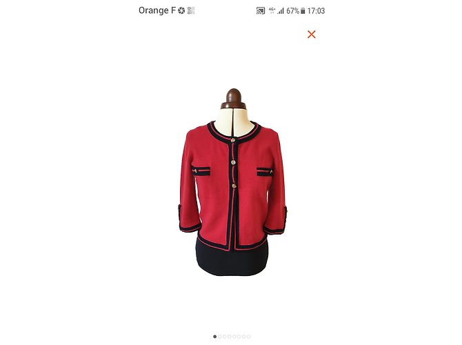 Strickjacke Chanel Rot - Ansicht 2