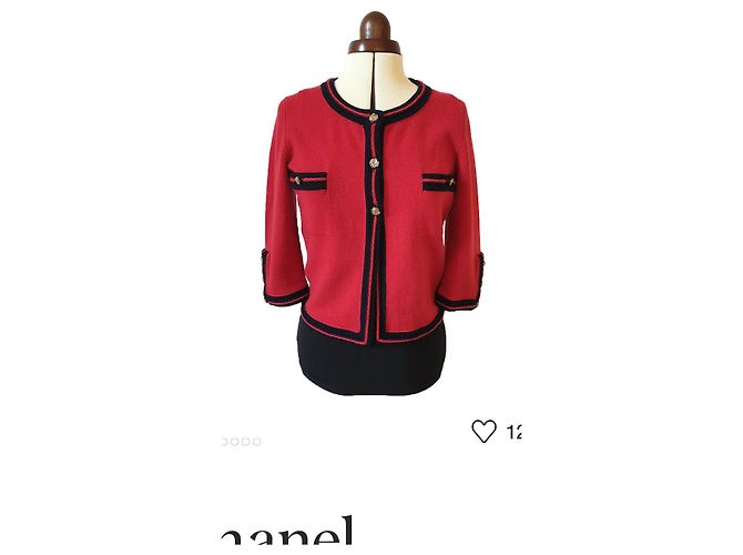 Strickjacke Chanel Rot - Ansicht 3