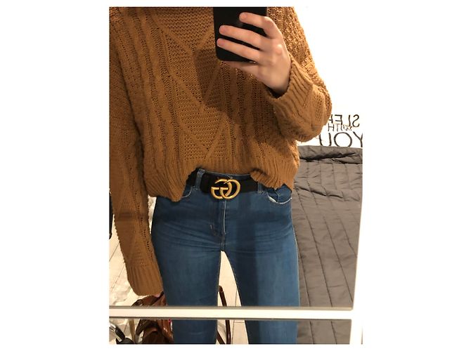 Gucci gefütterter G-Gürtel (GG) neues Gold mit Rechnung - Ansicht 5