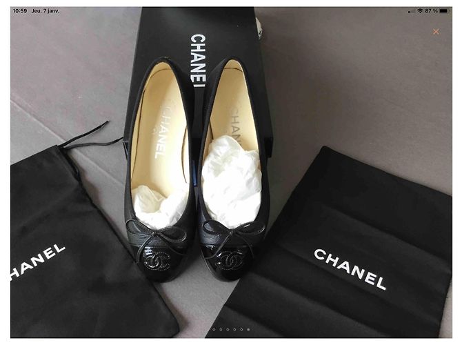Magníficas nuevas bailarinas de Chanel Negro - vista 2