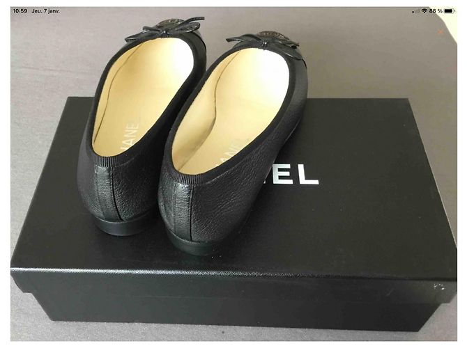 Magníficas nuevas bailarinas de Chanel Negro - vista 3