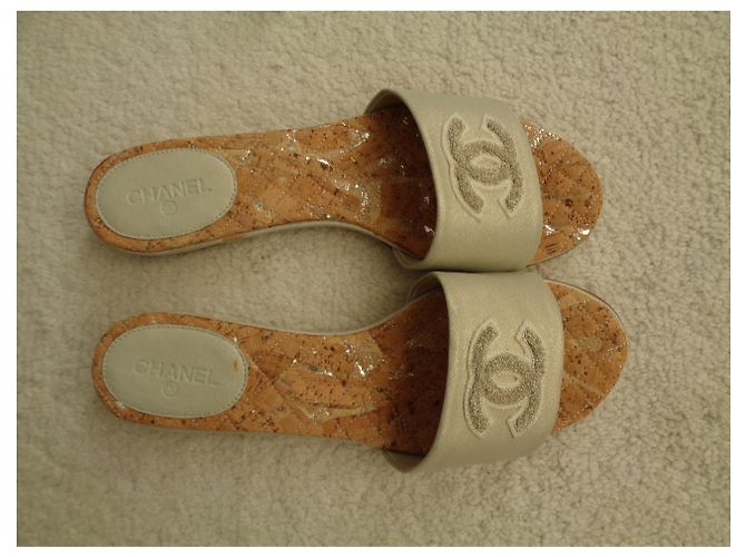 Chanel Mules aus Leder Grau Größe 40 - Ansicht 4