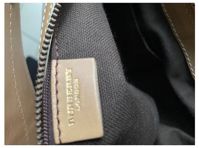 Brook Sac bandoulière Burberry beige en cuir et toile - vue 10