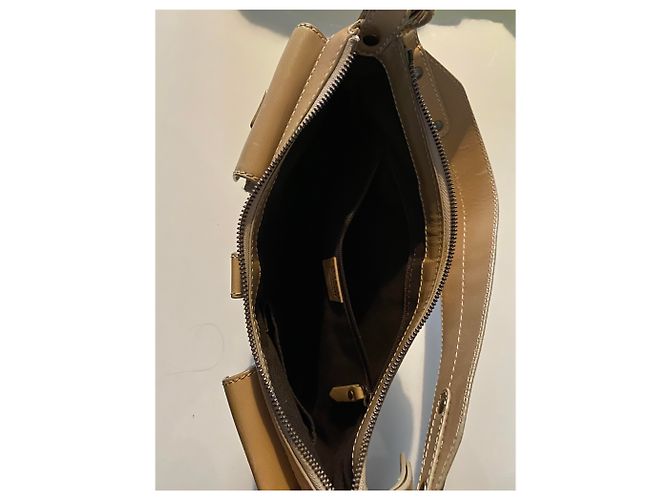 Brook Sac bandoulière Burberry beige en cuir et toile - vue 11