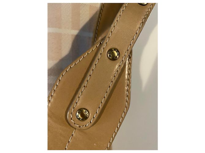 Brook Sac bandoulière Burberry beige en cuir et toile - vue 12