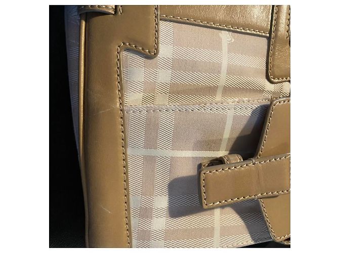 Brook Sac bandoulière Burberry beige en cuir et toile - vue 13