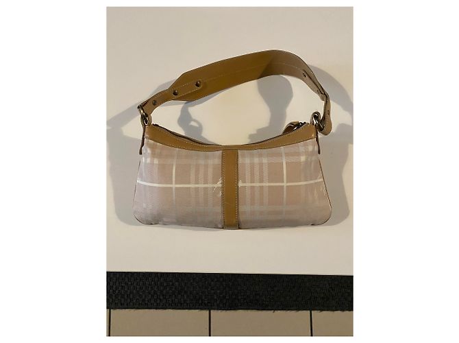 Brook Sac bandoulière Burberry beige en cuir et toile - vue 2