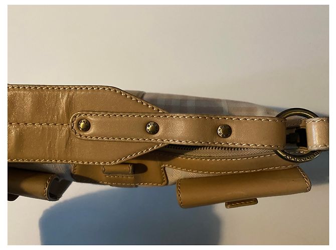 Brook Sac bandoulière Burberry beige en cuir et toile - vue 4