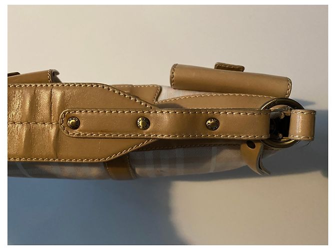 Brook Sac bandoulière Burberry beige en cuir et toile - vue 5