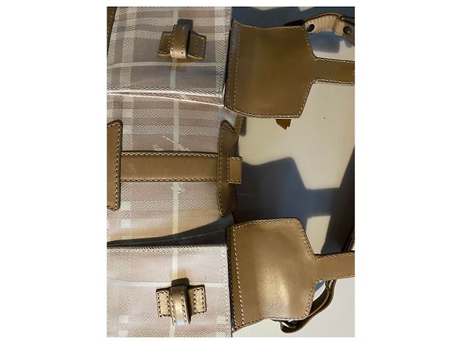 Brook Sac bandoulière Burberry beige en cuir et toile - vue 7