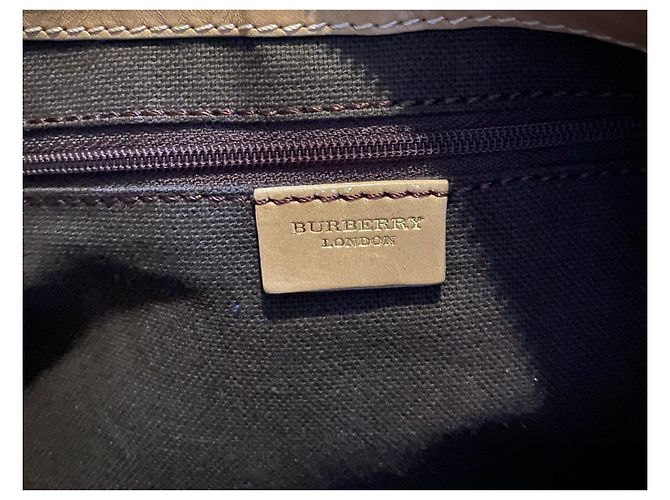 Brook Sac bandoulière Burberry beige en cuir et toile - vue 8