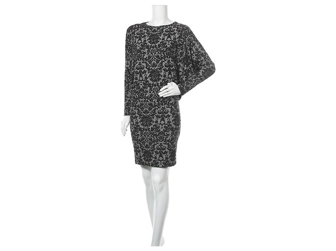 Ganni Monica Kleid schwarz grau - Ansicht 2