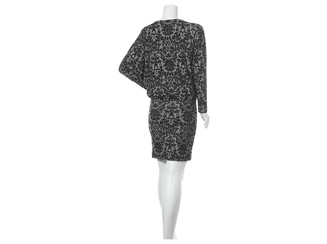 Ganni Monica Kleid schwarz grau - Ansicht 3