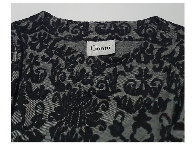 Ganni Monica Kleid schwarz grau - Ansicht 5